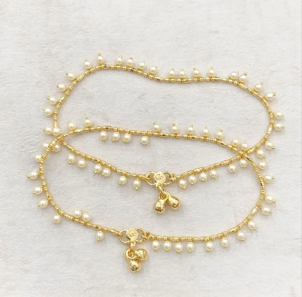 Golden Dew Pearl Anklets
